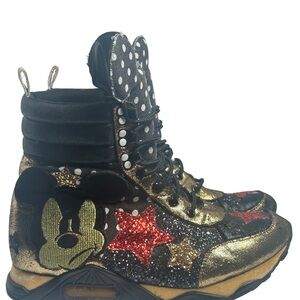 Irregular Choice Gold and Black Star Sneakers